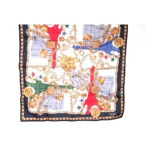 Vintage Celine Paris Eiffel Tower Chain Medallion Scarf 18.5" Square